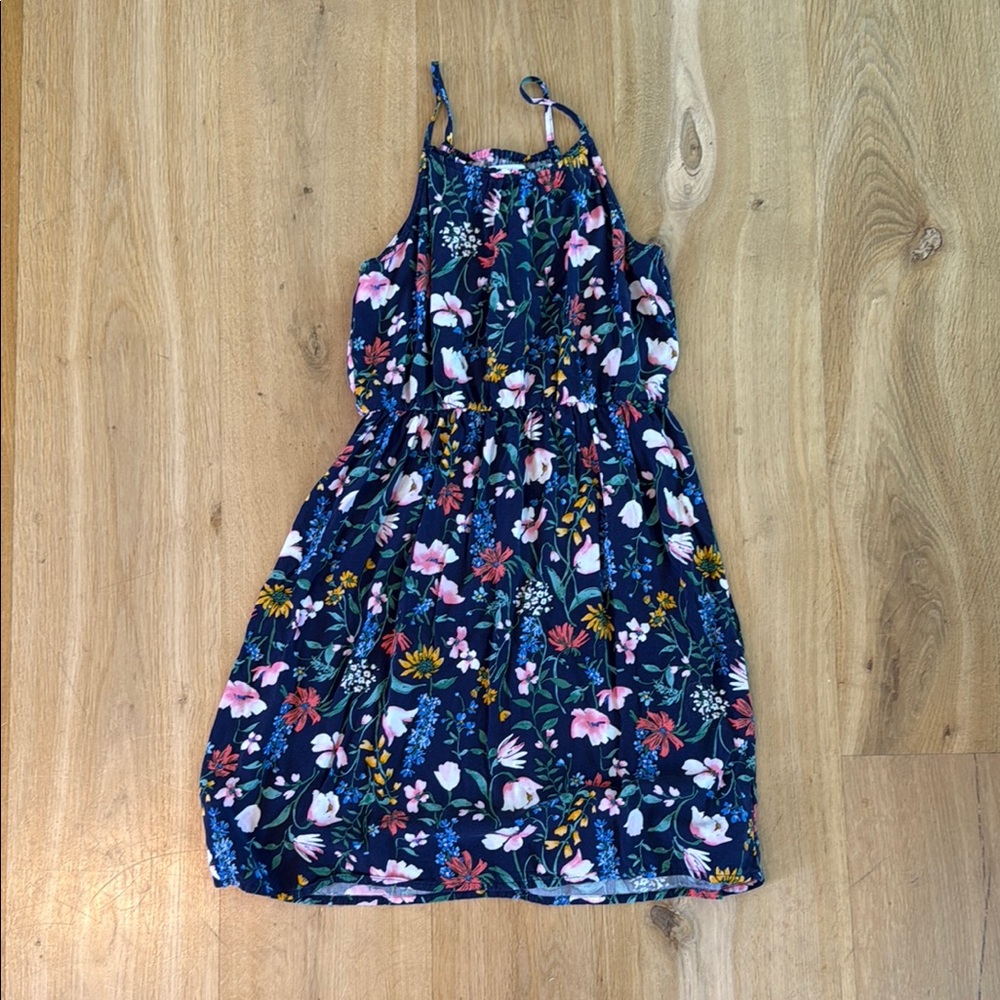 Old Navy Blue and Pink Halter Sundress Casual